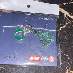 Oregon Silver and Green Tassel Necklace